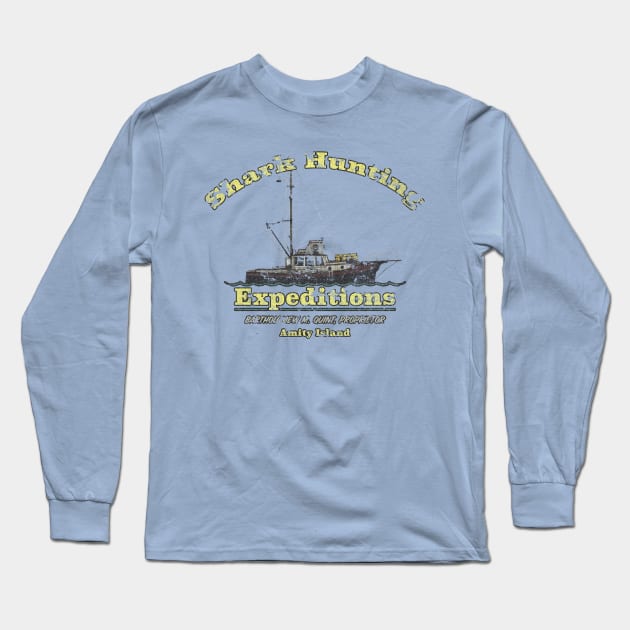 Shark Hunting Expeditions - Vintage Long Sleeve T-Shirt by JCD666